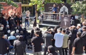 بدرقه همزمان رحیم عزت‌بقایی و جمشید عزیزخانی از مقابل تالار وحدت تا قطعه هنرمندان