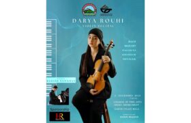 اجرای بین‌المللی دریا روحی؛ رسیتال یک ویولنیست جوان ایرانی در سلیمانیه عراق