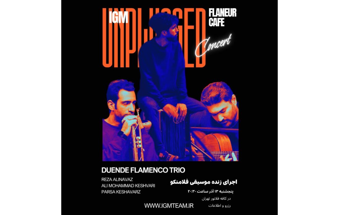اجرای آنپلاگد «Duende Flamenco Trio» در کافه فِلانور تهران